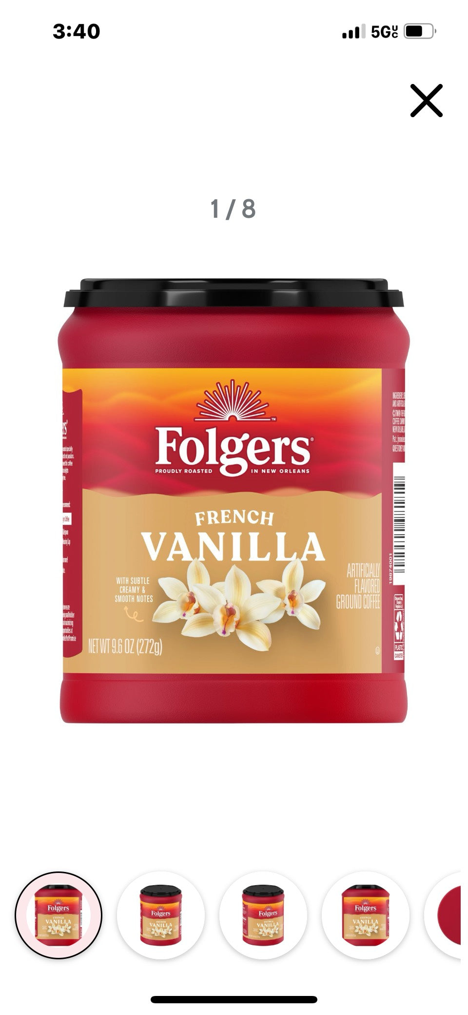 Foldgers Vanilla Coffee