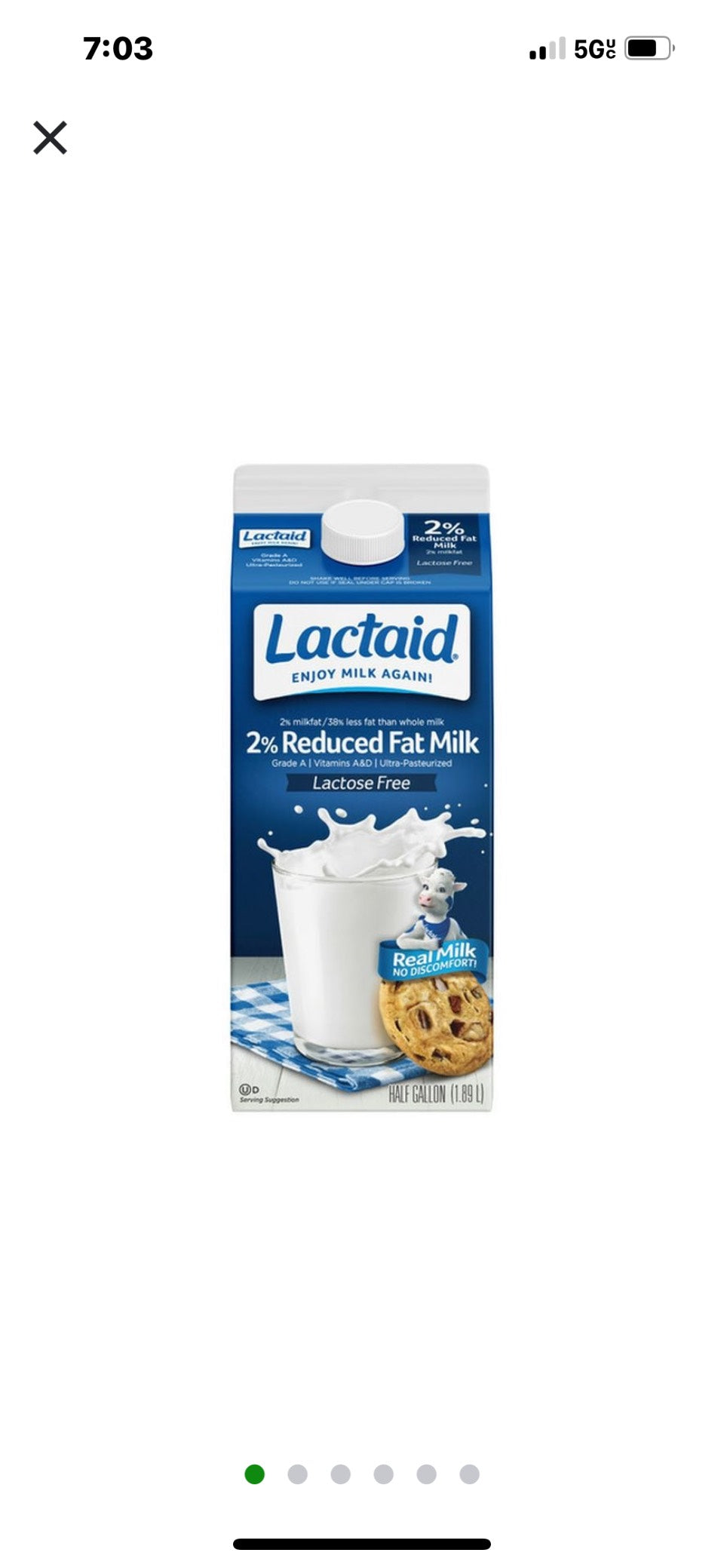 Lactaid Milk Half Gallon