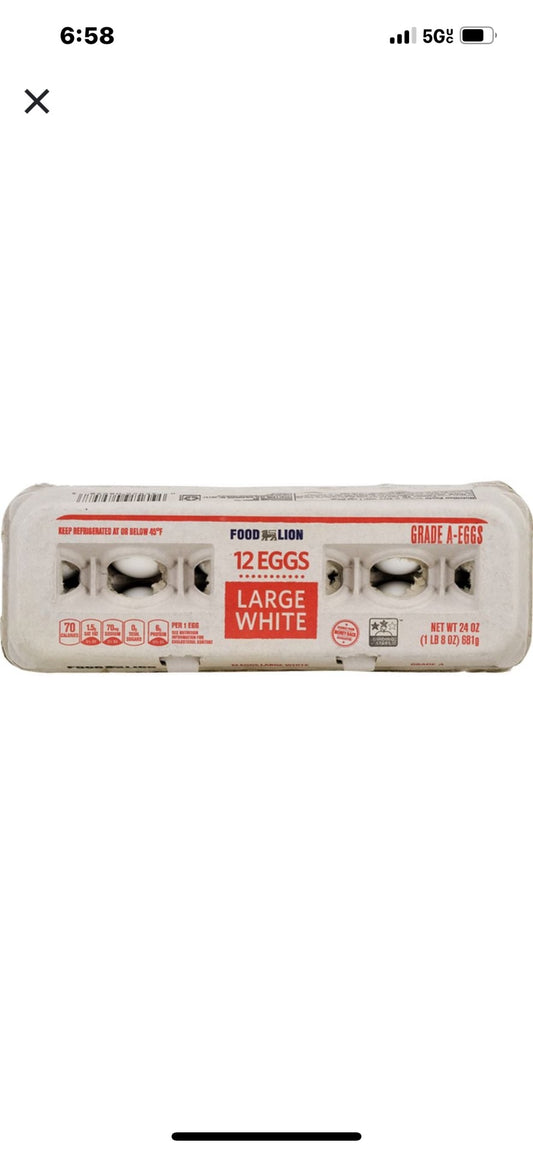 12 Large White Eggs