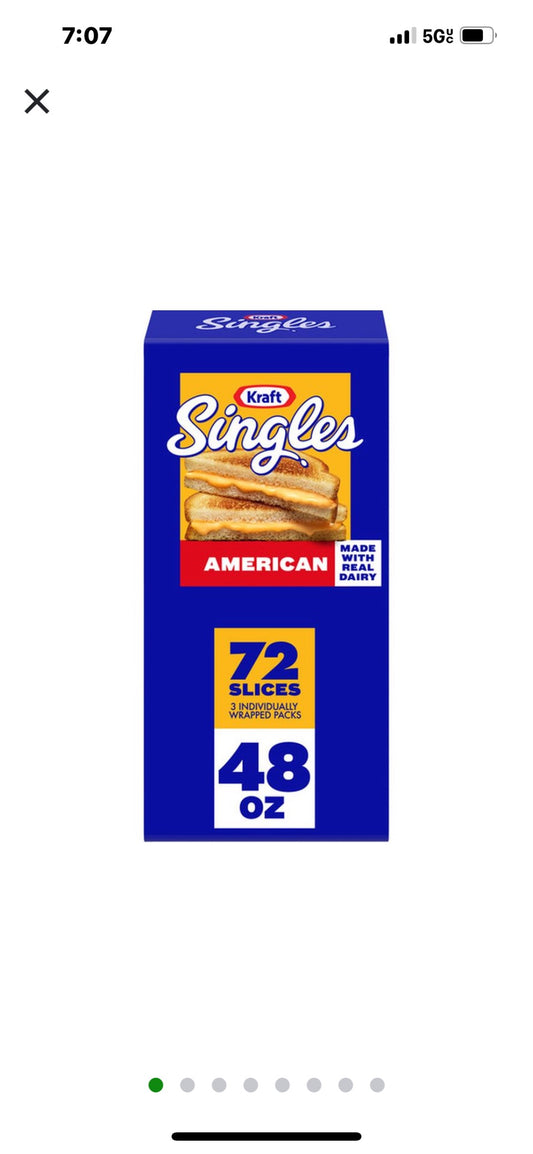 Kraft Yellow Cheese 72 slices